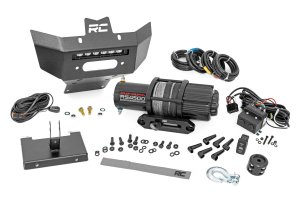 Can-Am Renegade 500 Winch Bumper - Rough Country - 4500-Lb Winch, Black Series LED, 6 Can-Am Renegade 500 Winch Bumper - Rough Country - 4500-Lb Winch, Black Series LED, 6